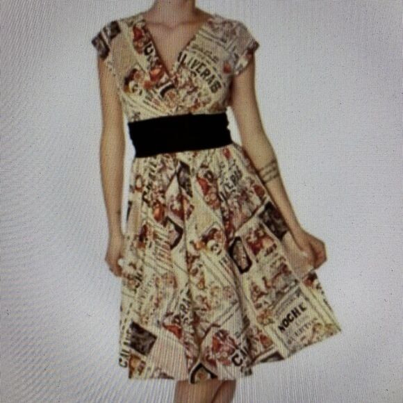 Folter sz S Day of the Dead Swing Dress - Picture 4 of 16